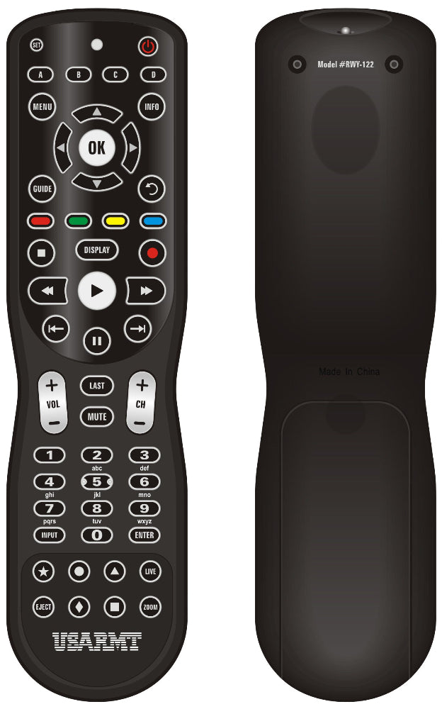 USARMT RWY122 Universal Remote 4-in-1 IR Learning Remote for Apple TV, Xbox One, Roku & Windows Media Center